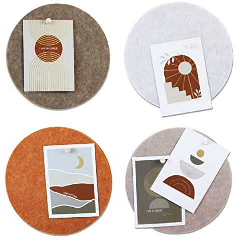 Papierdrachen 4 pizarras con postales – Decoración de fieltro para colgar – Decoración de pared autoadhesiva incluye pines – frases motivacionales – Affirmation – Set de 6
