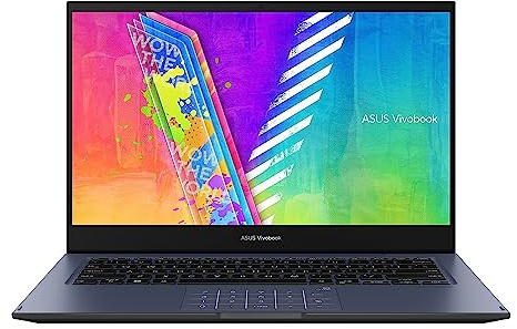 ASUS VivoBook Go 14 Flip Thin and Light Laptop 2 en 1, táctil HD de 14 pulgadas, CPU Intel Celeron N4500, gráficos UHD, 4 GB de RAM, 64 GB eMMC, NumberPad, Windows 11 Home en modo S, azul silencioso,