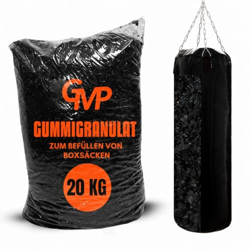 GMP 20 Kg Boxsackfüllung Gummigranulat Füllmaterial für Boxsack Boxbirne Wandschlagkissen Makiwara Maisbirne Boxbirne Schlagbirne Trittsack