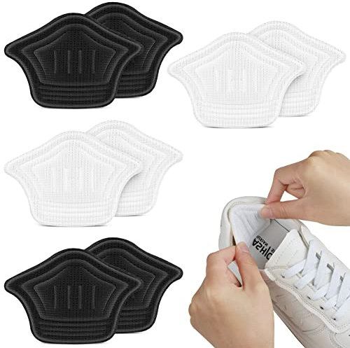 ACWOO Fersenpolster, 4 Paar Fersenhalter Fersenpolster Schuheinlagen Schwamm, Selbstklebender Schuhpolster erhindert Abrieb und Blasen, Fersenkissen für Besseren Schuh Passend Komfort (10mm)