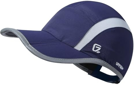GADIEMKENSD UPF50+ Folding Outdoor Hat Unstructured Reflective Design Breathable Soft Sport Cap for Outdoor Sport