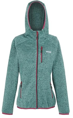 Regatta Newhill - Giacca in pile da donna con cappuccio e cerniera intermedia, comoda, elasticizzata, perfetta per attività all'aperto, passeggiate, escursioni e campeggio