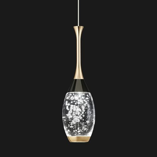 ZYBWL Modern Black Gold Pendant Light LED Height Adjustable Ceiling Lights Mini Teardrop Crystal Pendant Lamp for Kitchen Island Bedroom Hallway Entrance（1-Pack）