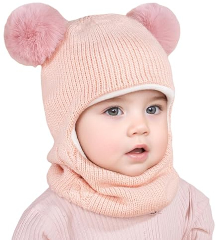Ourdort Schlupfmütze Kinder,Schlupfmütze Baby,Baby Mütze, (Rosa)