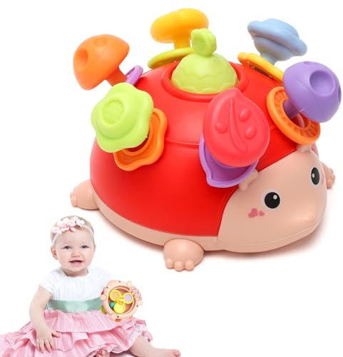 Igelform Beißspielzeug Baby ab 6 Monate, Silikon Beißring Baby, Montessori Silikon Spielzeug, Motorikspielzeug, Lernspielzeug für Neugeborene für Babyspielzeug Geschenke