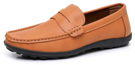 Rusffes Men's Loafers Slip-on Driving Shoes Casual Moccasin Shoes | Flat, Easy Slip-on Style, Breathable & Comfortable, Casual, Durable & Flexible, Lightweight for All-Day Wear