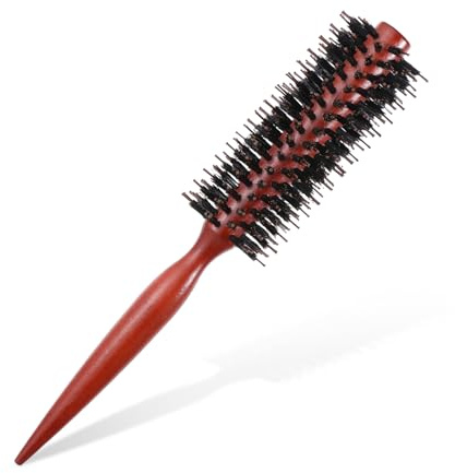 LIQWEI Small Boar Bristle Round Brush, Small Round Brush, Boar Bristle Hair Brushing, Roll Brushes for Blow Drying, Travel Brushes for Women for Wet or Dry Hairs for Styling Short, Fine Hair