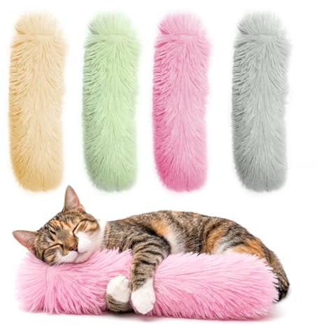 Kytujoy Catnip Cat Toys 4 Pack, Soft Cat Pillow Kicker Toys with Crinkle Sound, Interactive Plush Toys for Indoor Cats and Kittens