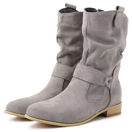 Elegantes Botines Para Mujer Botines Continuos Con Hebilla Botas Cortas De Invierno Con Tacón Bloque Botines Estilo Para Ocio Diario