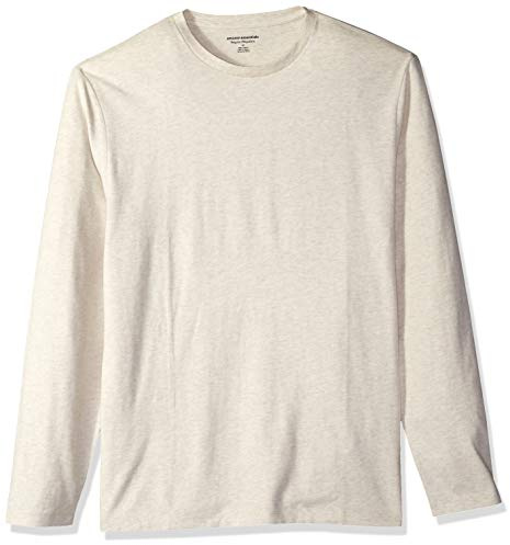 Amazon Essentials Men's Regular-Fit Crewneck Long-Sleeve T-Shirts, Oatmeal Heather, XX-Large