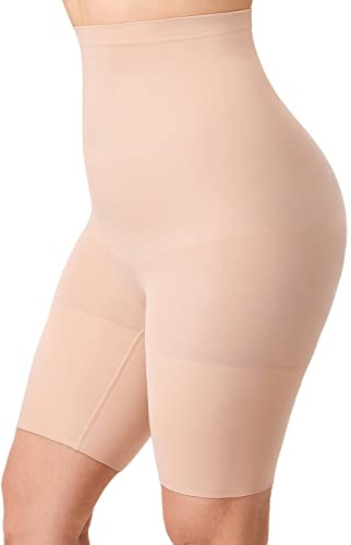DELIMIRA Faja Reductora Ropa Interior Cintura Alta Pantalones Moldeadores para Mujer Beige 44