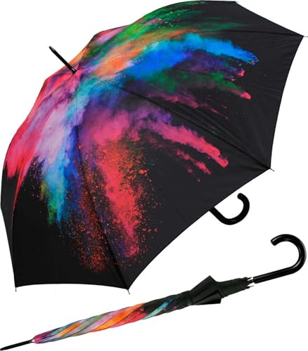 Paraguas automático negro multicolor Holy Explosion, multicolor, Stockschirm, Paraguas, Negro , Stockschirm, Paraguas