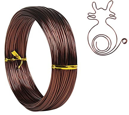 18 Gauge 1mm Aluminum Craft Wire, 165 Feet Bendable Metal Wire for Bonsai Training, Sculpting, Bike Modelling Skeleton Crafting Floral Making, Jewelry Making, Gardening and Wrapping (Bronze)