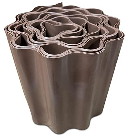 Enhance Your Garden Design with 9 Metres, Brown Flexible Plastic Lawn Edging - Durable, Weatherproof, and Frost-Resistant! 15cm Height. Set by MYPURECORE