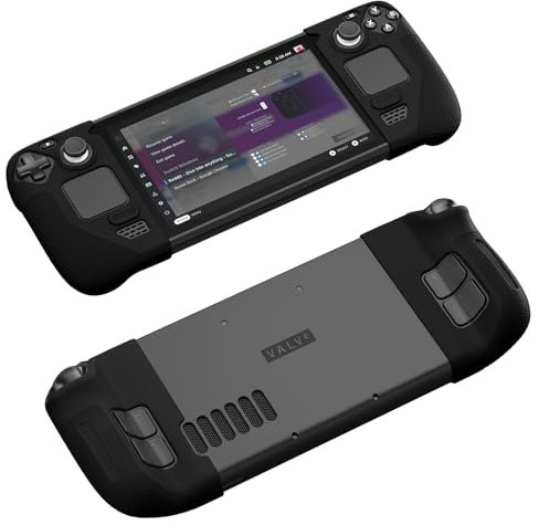 JSAUX Custodia protettiva in silicone compatibile con Steam Deck OLED/LCD, Steam Deck Grip, Steam Deck GripSkin, GripArmor Silicone Sleeve Set (una sinistra e una destra) - GP0016 Nero