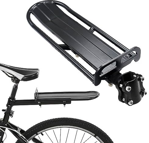 Elepl Gepäckträger Mountainbike Aluminiumlegierung Maximalbelastung 10 KG Fahrrad Gepäckträger Schwarz Hinten Verstellbar Gepäckträger Fahrrad Schnelle Montage für Cargotasche