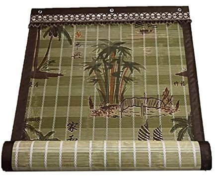 YHKJLYH Cortina de Puerta de bambú Natural, Cortinas de Madera para Puertas, Pantalla de Cortina de Puerta antiinsectos para sombreado de balcón para casa de Verano, ventilación Transpirable, con ma