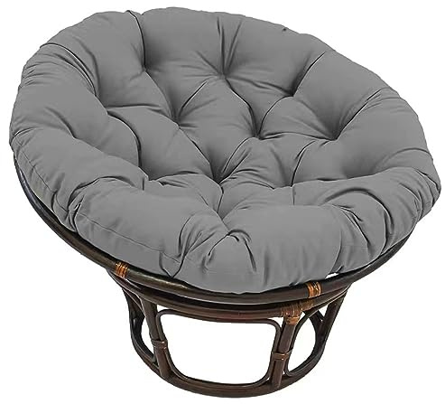 Cojín redondo para sillón Papasan de polirratán, 100 cm de diámetro, 10 cm de grosor, cojín de suelo para tapicería para sillón giratorio, muebles de ratán, sillas de jardín, flores, naranja, tamaño