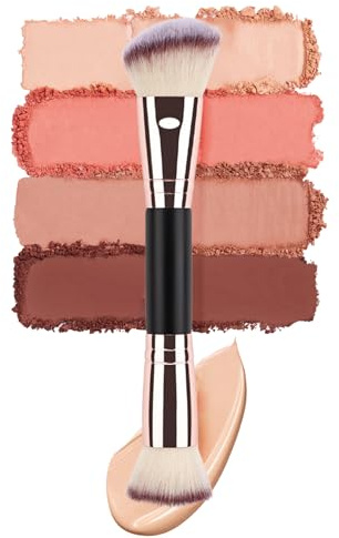 Kosmetika Makeup Brush,Foundation Brush Dubbelsidig ögonskuggspulverborste | Resevänlig inställningsborste för kosmetika för kvinnor för blandning och bronsering