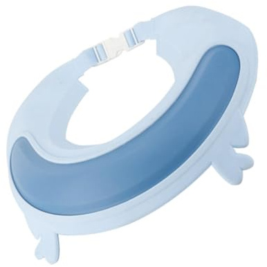 Abaodam Waterproof Silicone Baby Shampoo Hat in Blue Non-slip Animal Shape Design for Bathing and Shower, Blocks Water and Foam for Comfortable Baby Shower Experience