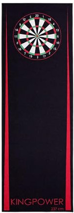 Kingpower Dartteppich mit Abwurflinie, Dart Zubehör mit Motiv, Dartmatte mit Oche, pflegeleichter Teppich rutschfest, Auswahl:Design 2-237 x 80 cm