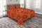 ABAKUHAUS Orange Tagesdecke Set, Mohnblumen-Blumen Romantik, Set mit Kissenbezug Feste Farben, für Einzelbetten 170 x 220 cm, Verbrannt orange gelb schwarz