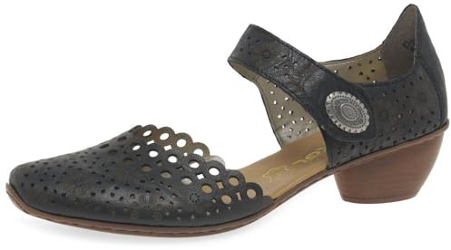 Rieker Pia Womens Open Court Shoes 5 UK Black
