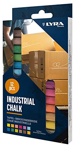 LYRA Gessetti industriali, colorati, confezione da 12 gessetti