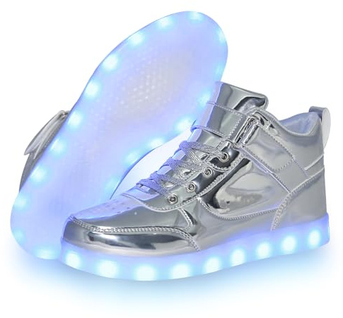 YuanRoad Chaussures lumineuses à LED unisexes avec chargement USB