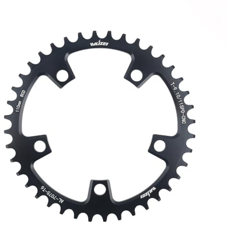 KTKEET 110/130 BCD Chainring 36/38/40/42/44/46/48/50/52/54/56/58/60T 5 Screws Round Narrow Wide Bicycle Chainring for 9/10/11 Speed Road Bike Folding Bicycle (110BCD 36T)