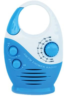 Waterproof Shower Radio Mini AM/FM Shower Radio Resistent Radio Hanging Music Radio Built-In Speaker For Bathroom Outdoor Use(Blue), shower radio