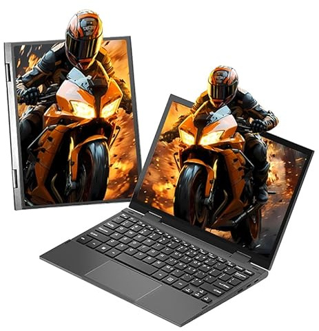 ZWYING 2-in-1 Mini Laptop: 10.95 2K FHD IPS Touchscreen, N95 CPU,16GB DDR5 RAM 512G SSD, Metal Body, Win 11 Pro, Full-Function Type-C, Fingerprint Sensor, Backlit Keyboard (16G+512GB)