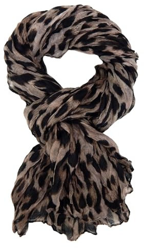 Ella Jonte leichter Schal Leopard beige grau oder braun Animalprint Damenschal