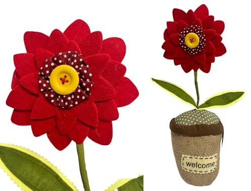 Fermaporta da Pavimento Fiore Ferma Porta Pianta Blocca Porta cm35 Pesante KG 1.5 Fermaporta Decorativo Per Casa e Ufficio Per Interni Fermaporta Decorativo In Tessuto a Forma di Fiore,Multicolore