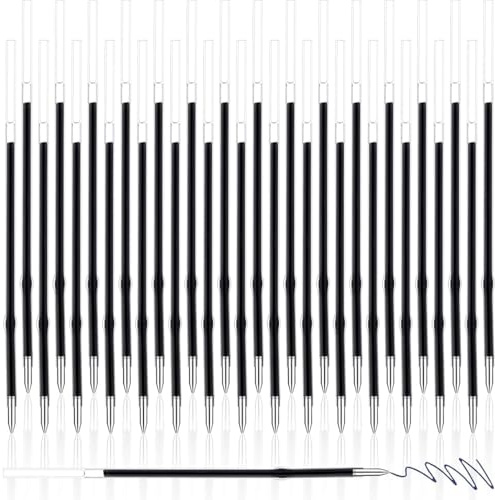 GNALIA 60 Pièces Recharges De Stylorétractables Recharge Stylo Bille Recharges Pour Stylos Cartouche Stylo Bille Recharges De Stylo À Bille Gel Compatible Avec La Plupart Des Stylos À Bille (Noir)
