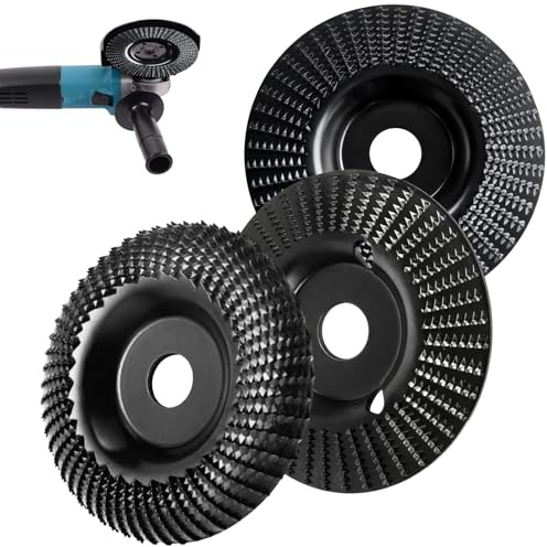 3 Pièces Disque Bois Meuleuse 125mm Bois, Adapté à Meuleuse D'Angle, Disque Abrasif 125mm pour Travaux de Sculpture sur Racines, Décapage de Peinture, Gravure, pour Sculpture, Façonnage et Ponçage