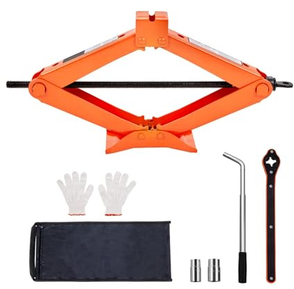 Gatos para Coche Gato de Tijera de 2,5 toneladas/5512 Libras, Gato de Tijera para Coche, Rango de elevación de 3,7 -17,1, Gato Elevador de Tijera, Gato de neumático para Coche automóvil de Portátil