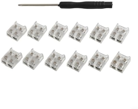 2 stift 8 mm 10 mm icke-lödd LED-remsa anslutning skruvterminal för | för smd COB tejplampor 5 V 12 V 24 V genomskinligt återanvändbart spänne kit 12 st