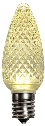 Confezione da 25 lampadine di ricambio a LED C9, colore bianco caldo, con 5 diodi in ogni lampadina, adatte per prese E17 di grado commerciale, per interni ed esterni
