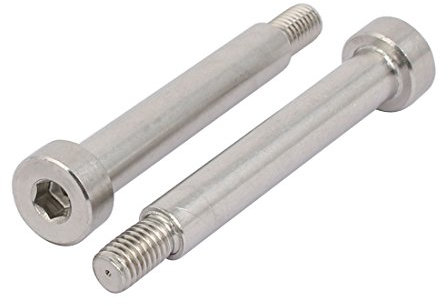 Sourcingmap 2Pcs 304 Stainless Steel Hex Socket Shoulder Bolt, 10mm Shoulder Dia 60mm Shoulder Length M8 Thread Shoulder Screws