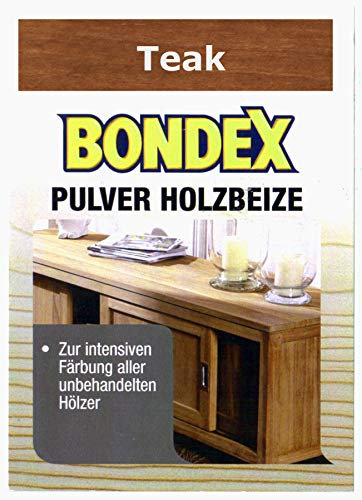 Bondex Holzbeize Pulverbeize Beutelbeize Beize auf Wasserbasis für Möbel 5er Pack (teak)