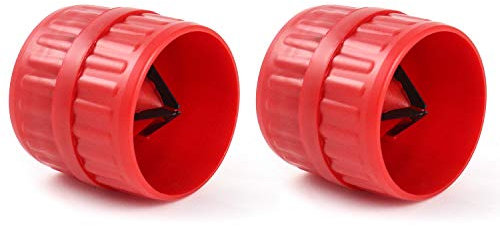 QWORK® Escariador Interior y exterior, desbarbado cortadores de tubería, escariador de tuberías para de aluminio y tubos de acero suave de 5mm a 35mm de diámetro, 2pcs
