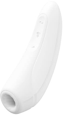 Satisfyer 'Curvy 1 Connect App' Klitoris-Sauger 13,5 cm | Druckwellen-Vibrator Sex-Spielzeug für Sie | Klitoris-Stimulation leise & stark | Auflegevibrator mit Vibrationen und App | Farbe: weiß