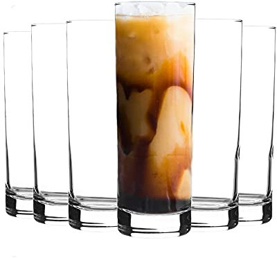 LAV 12x Clear 315ml Ada Highball Glasses - Tall Hi Ball Glass Water Gin Juice Cocktail Drinking Glassware Tumblers Set