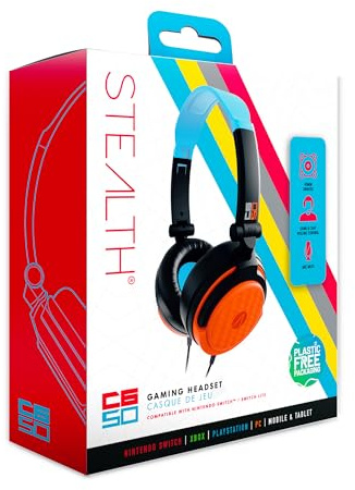 Stealth C6-50 Stereo Gaming Headset - Blue & Red, Multi-Platform Compatible with XBox One, Series S/X, PS4/5, Switch, PC, Mobile and Tablet, Foldable with Powerful 40mm Speakers, 3.5mm Jack