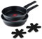 MasterPro Gastro Reeco, Set Jumbo de 5 piezas, 3 Sartenes antiadherentes de 20, 24 y 28 cm y Cazo de 16 cm con Tapa| Indicador de Temperatura, Aluminio Fundido Reciclado, Para Todo Tipo de Cocinas