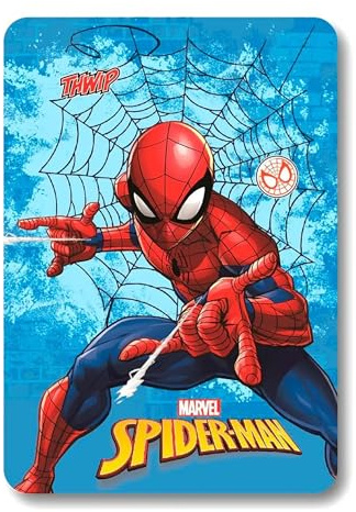 Theonoi Couverture câline en microfibre pour enfants Couverture polaire Couverture Couverture de salon Polaire câline douce - Cadeau (Spiderman bleu)