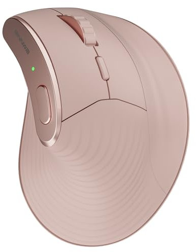Bnnwa Drahtlose vertikale ergonomische Maus, Multi-Gerät (Bluetooth + 2,4 G-Verbindung), 4 einstellbare DPI, 7 Tasten Computermaus für PC, Laptop, Desktop – Schwarz (Rosa)
