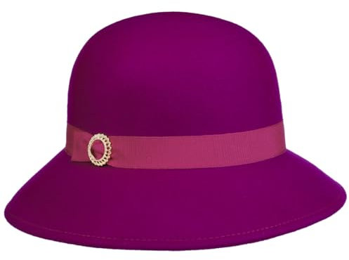 LIERYS Vianella Glockenhut 100% Wolle Made in Italy Damen Herbst Winter Fuchsia One Size
