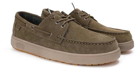WALK IN PITAS | DAIKI Suede | Náuticos de Hombre | Mocasines para el Invierno | Zapatillas de Vestir | Zapatos sin Cordones | Deportivas Casual | Calzado Walkinpitas | Kaki 41